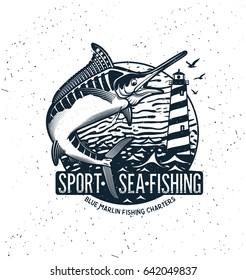 Marlin Fishing Emblem