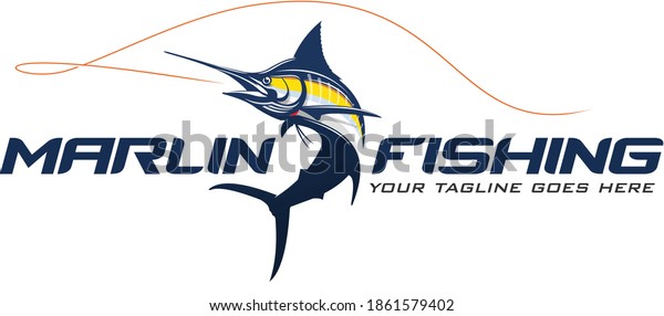 Marlin Fishing Logo Template, Great to use as\
your marlin fishing Activity.\
