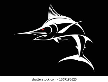 Marlin Fishing Logo. Unique and Fresh Marlin Jumping out of the water. Great to use as your Marlin fishing activity. 