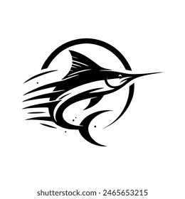 Marlin fishing logo vector illustration. Marlin vector logo