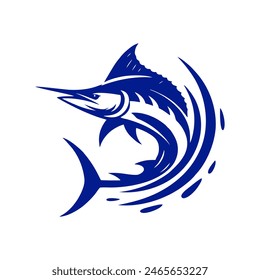 Marlin fishing logo vector illustration. Marlin vector logo