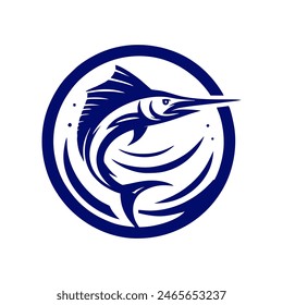 Marlin fishing logo vector illustration. Marlin vector logo