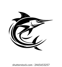 Marlin fishing logo vector illustration. Marlin vector logo