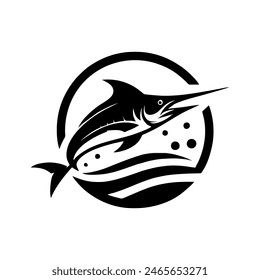 Marlin fishing logo vector illustration. Marlin vector logo