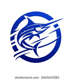 Marlin fishing logo vector illustration. Marlin vector logo