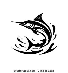 Marlin fishing logo vector illustration. Marlin vector logo