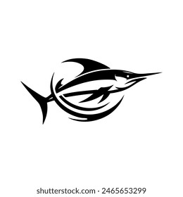 Marlin fishing logo vector illustration. Marlin vector logo