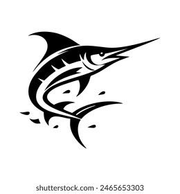 Marlin fishing logo vector illustration. Marlin vector logo