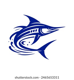 Marlin fishing logo vector illustration. Marlin vector logo