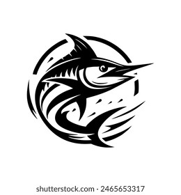 Marlin fishing logo vector illustration. Marlin vector logo