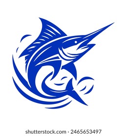 Marlin fishing logo vector illustration. Marlin vector logo