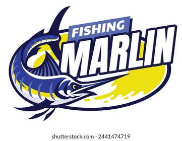 Marlin Fishing Mascot Logo Design