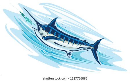 Marlin fishing scene