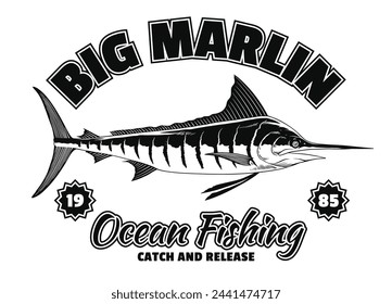 Marlin Fishing Shirt Design Illustration