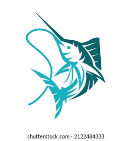 Marlin fishing sport Marlin fish business Icon Illustration Brand Identity