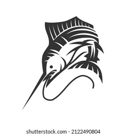 Marlin fishing sport Marlin fish business Icon Illustration Brand Identity