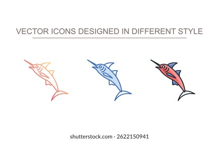 Marlin icon design with white background stock illustration