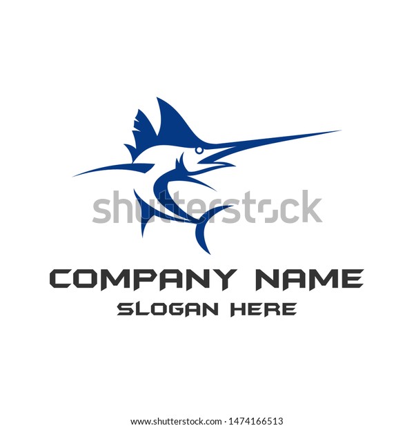 Marlin Logo Cool Attractive Stock Vector (Royalty Free) 1474166513