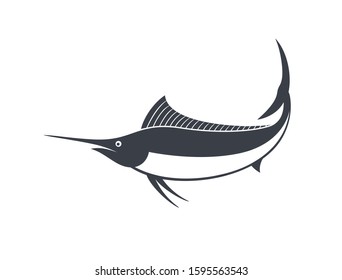 Marlin logo. Isolated marlin on white background