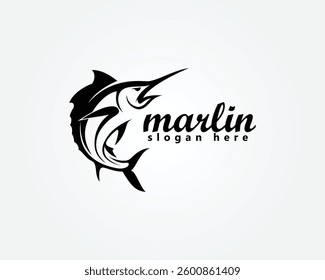 marlin logo marlin jumping logo design template