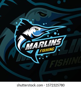 marlin mascot logo esport gaming. marlin mascot sport tournament.