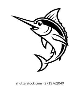 marlin mascote logotipo vetor design estilo moderno
