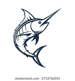 marlin mascote logotipo vetor design estilo moderno