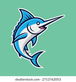 marlin mascote logotipo vetor design estilo moderno