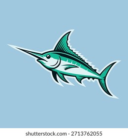 marlin mascote logotipo vetor design estilo moderno