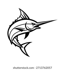 marlin mascote logotipo vetor design estilo moderno