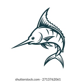 marlin mascote logotipo vetor design estilo moderno