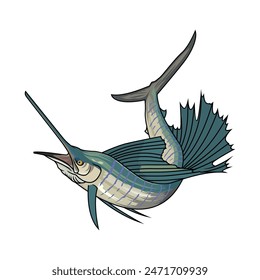 marlin sailfish fishing illustration logo vector image t shirt