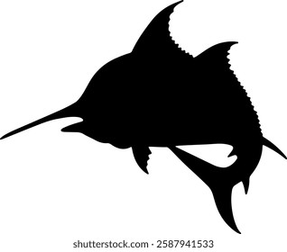 Marlin silhouette illustration vector design.