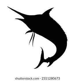 Marlin silhouette. Isolated marlin on white background