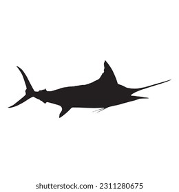 Marlin silhouette. Isolated marlin on white background