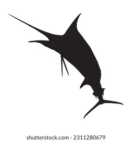 Marlin silhouette. Isolated marlin on white background