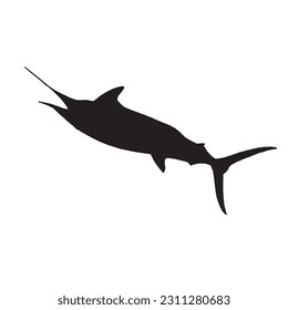 Marlin silhouette. Isolated marlin on white background