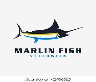 Marlin Swordfish Fish Sea Ocean Marine Wildlife Fishing Seafood Saltwater Mascot Vector Logo Design