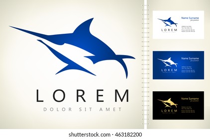  Marlin vector with business card template.