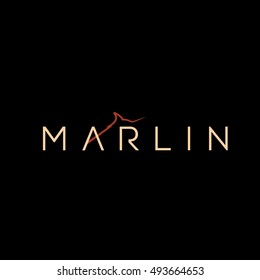 Marlin vector logo design template