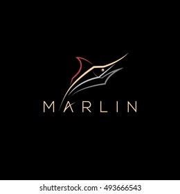 Marlin vector logo design template