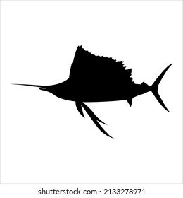 Marlin, Vektorsilhouette auf weißem Hintergrund