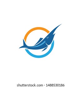 Marline fish logo vector ilustration