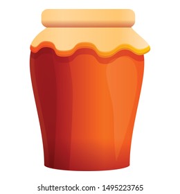 Marmalade jam jar icon. Cartoon of marmalade jam jar vector icon for web design isolated on white background