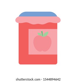 marmalade jar apple fresh food design icon vector illustration