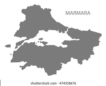 Marmara Turkey Map grey