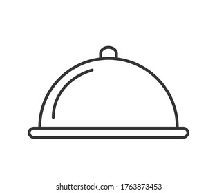 Marmite oder Cloche. Einfaches Vektorsymbol. Outline-Illustration einzeln auf weißem Hintergrund für Websites und Apps, Aufkleber und Aufkleber