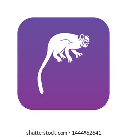 Marmoset monkey icon digital purple for any design isolated on white vector illustration