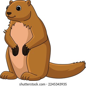 Marmot Animal Cartoon Colored Clipart Illustration