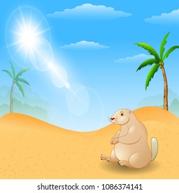 Marmot cartoon mascot funny and cute,  Illustration Vector